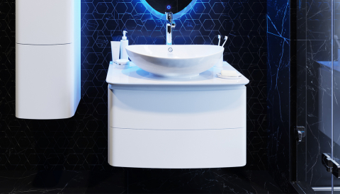 Тумба с раковиной Velvex Luna 60 подвесная, белый