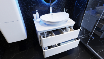 Тумба с раковиной Velvex Luna 60 подвесная, белый