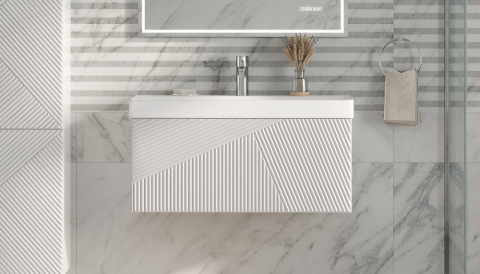 Тумба с раковиной Velvex Edge 70 подвесная,белая